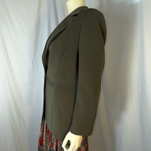 Vintage 90’s Collections for Le Suit Women’s Blazer Jacket Size 14 Taupe Olive O - Picture 7 of 12